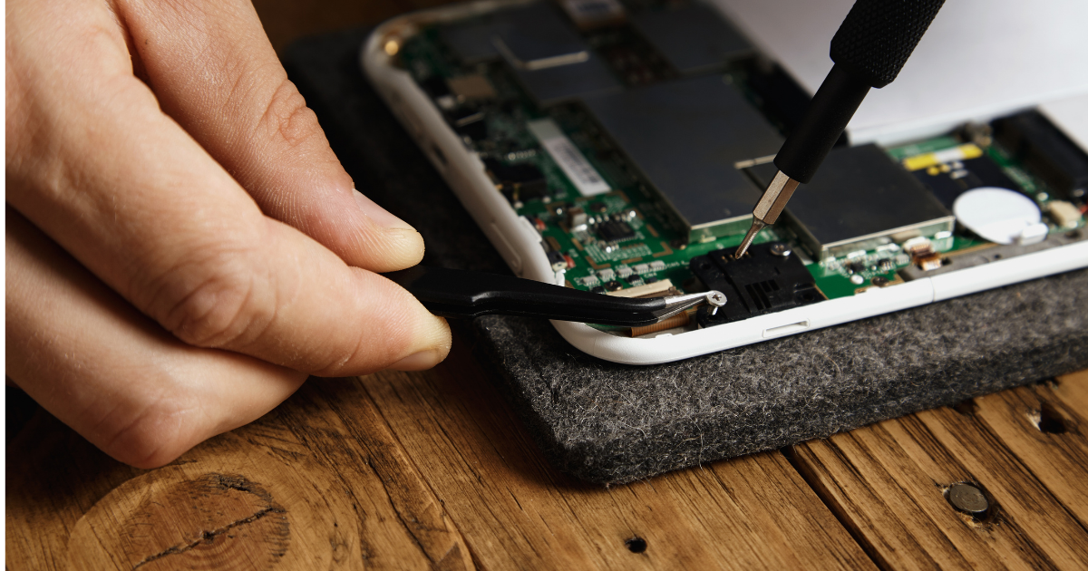 iPhone being repaired at Sheldon's shop